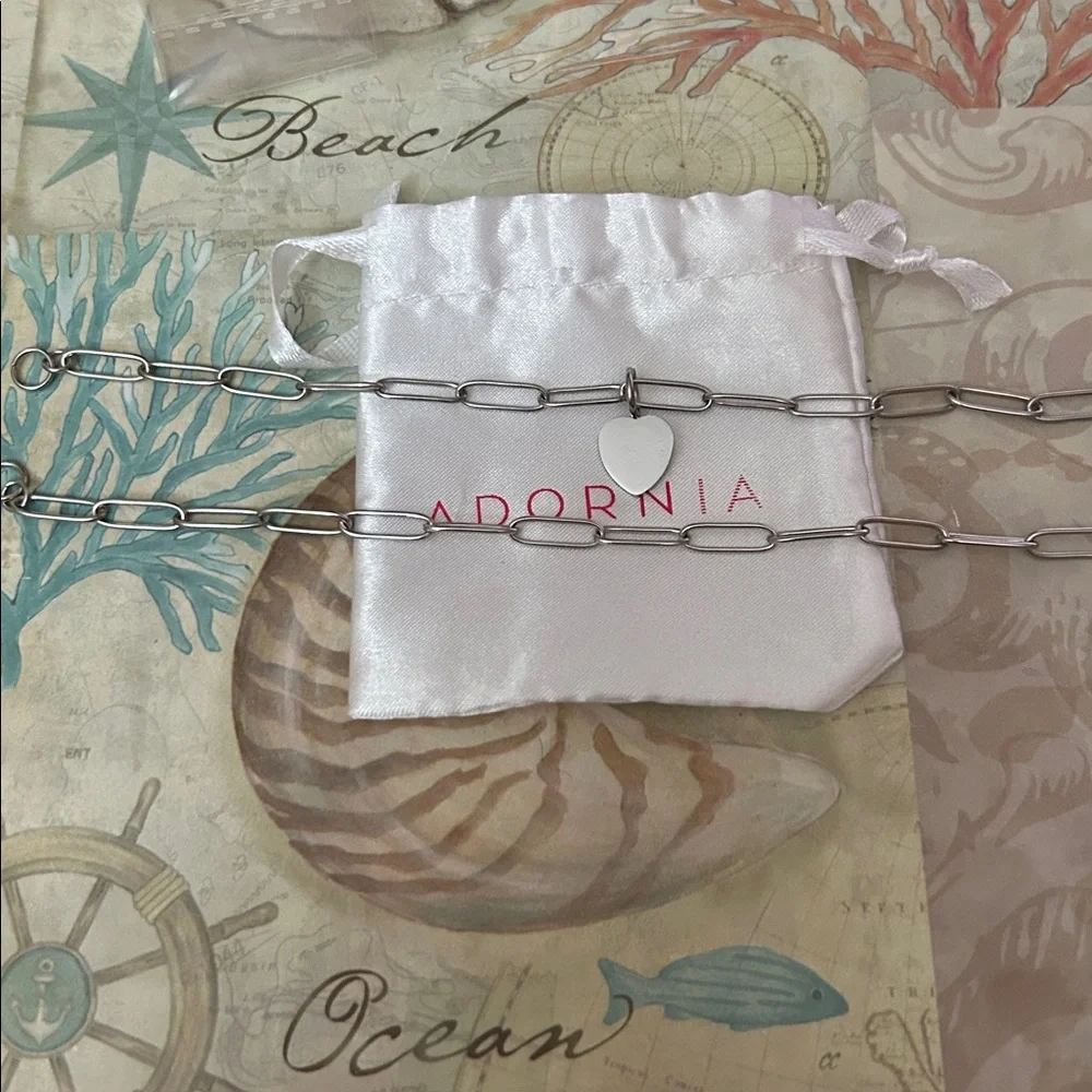 Silver Plated Paperclip Bracelet Set - Picture 3 of 4